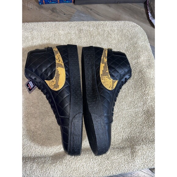 Nike Sb Zoom Blazer Mid Qs Dv5078-001 Size 13 Black Snakeskin Supreme Collab main image 8